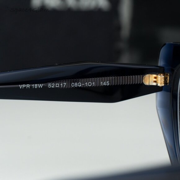 Prada Women Eyeglasses Blue Crystal Demo Cat Eye PR18WV 08Q1O1 BRAND NEW - Picture 5 of 7